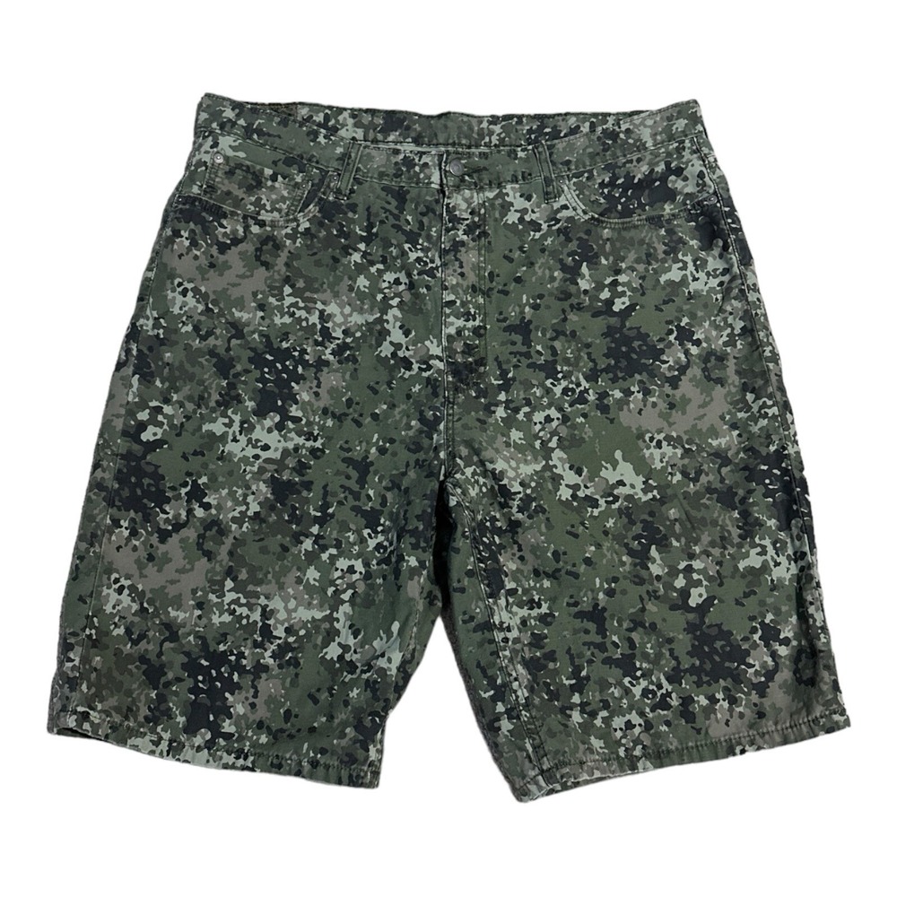 Levis 469 Camouflage Canvas Shorts Men Size 40 Army Green Camo  Denim Bermuda